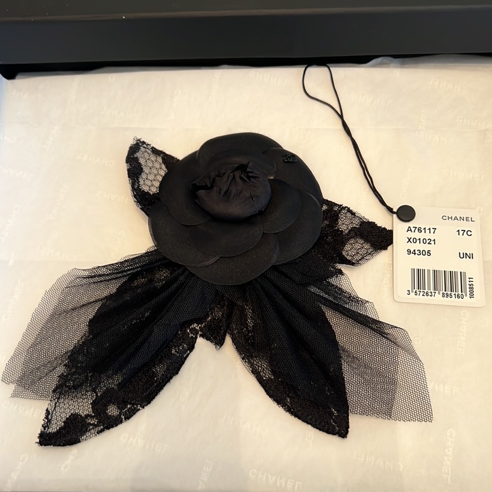 COPY - Black Camellia Chanel Brooch